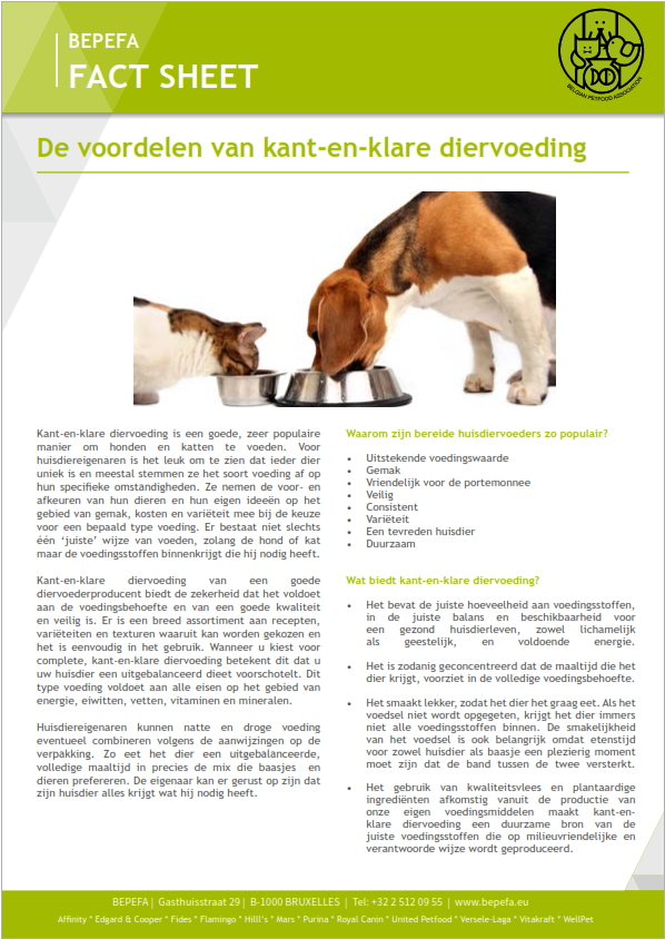 Benefits pet food NL